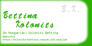 bettina kolonits business card